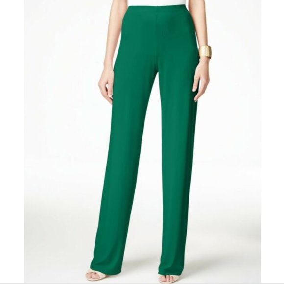 Alfani Pants - Alfani Wide Leg Green Knit Easy Pieces Pants PL